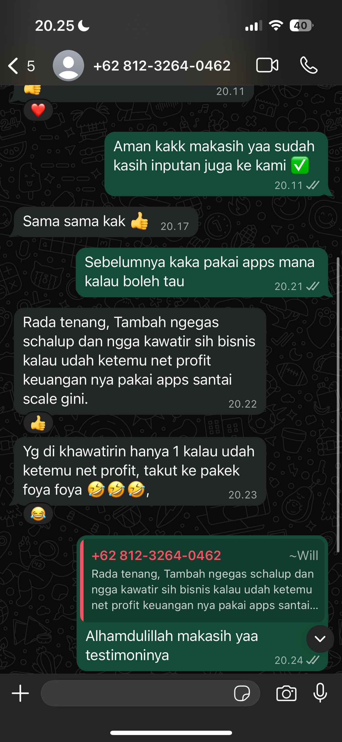 Testimoni Pengguna Santai Scale 1