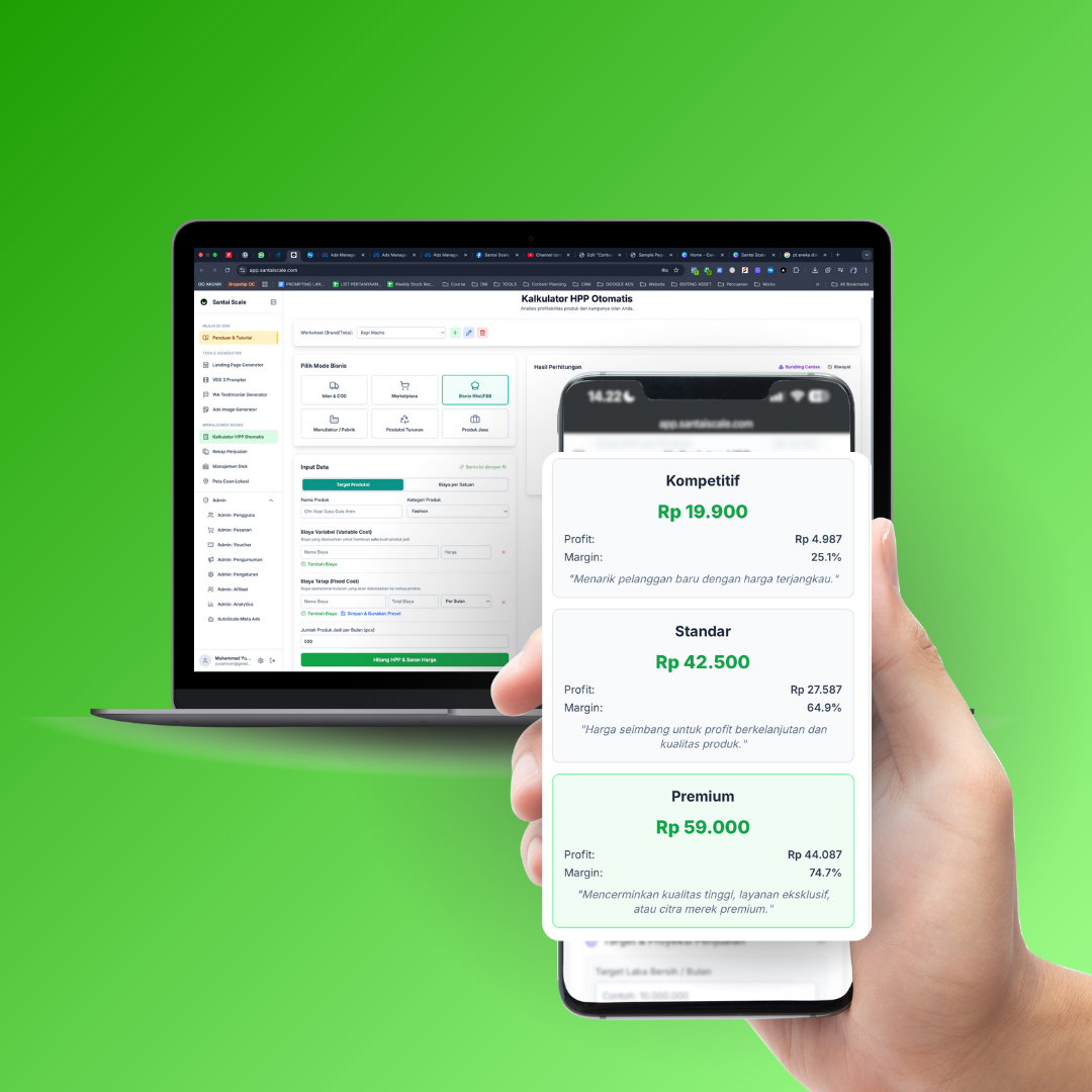Tampilan Santai Scale di berbagai perangkat